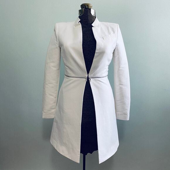 BCBGMaxazria off white long jacket dress